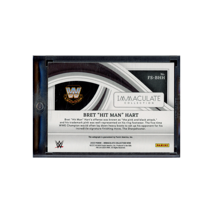 Bret Hit Man Hart 2023 Panini Immaculate Collection WWE Footwear Spotlight Signatures Auto Gold /10