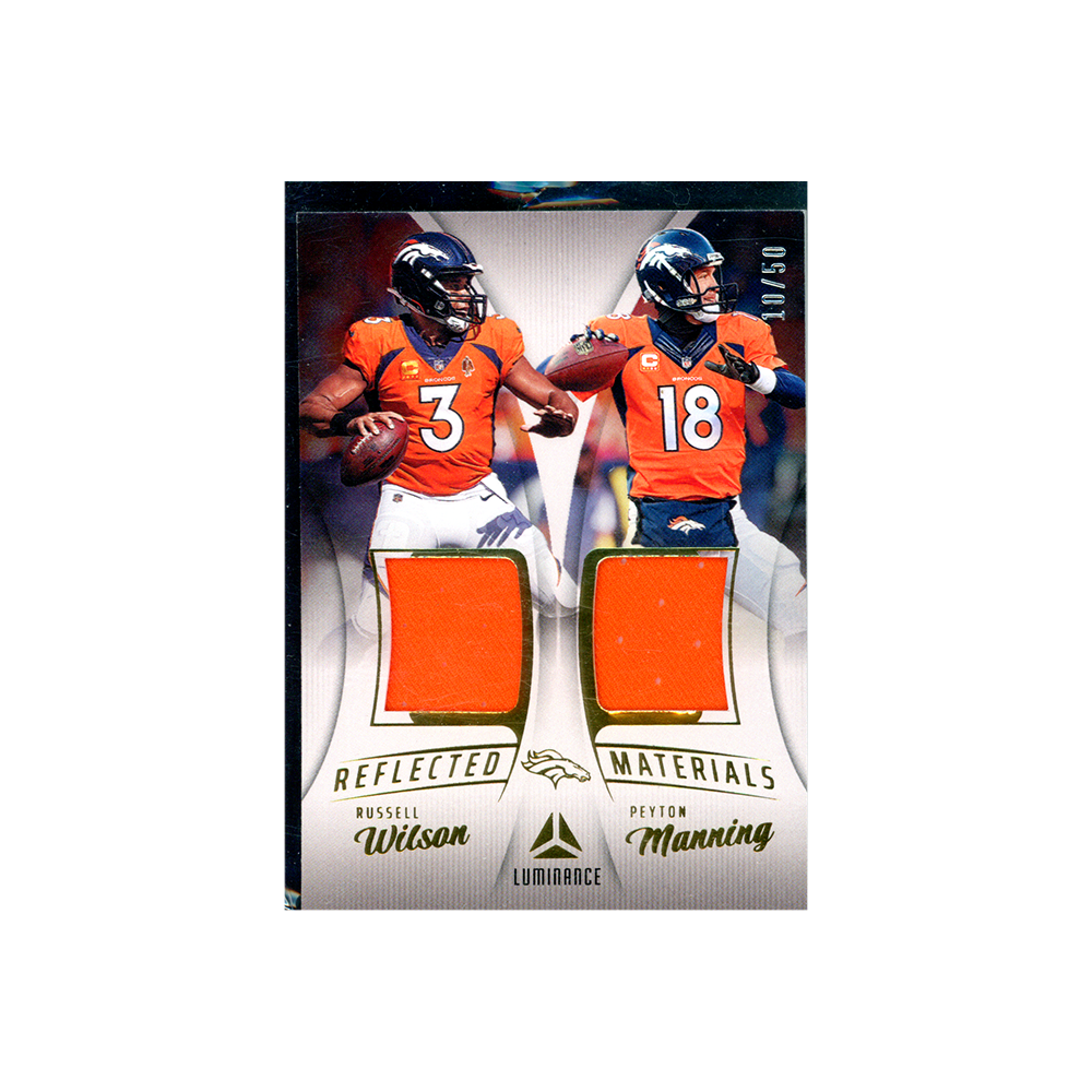 Russell Wilson Peyton Manning 2023 Panini Luminance Football Reflected Materials Patch /50