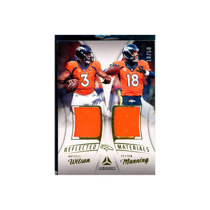 Russell Wilson Peyton Manning 2023 Panini Luminance Football Reflected Materials Patch /50