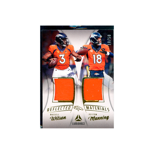 Russell Wilson Peyton Manning 2023 Panini Luminance Football Reflected Materials Patch /50