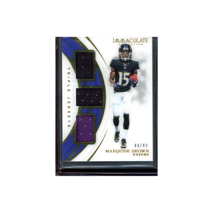 Marquise Brown 2019 Panini Immaculate Collection Football Rookie Triple Jersey /49