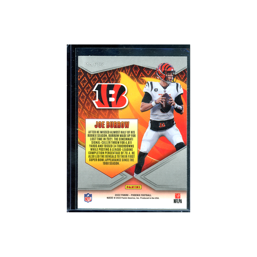 Joe Burrow 2021 Panini Phoenix Football Flame Throwers Silver