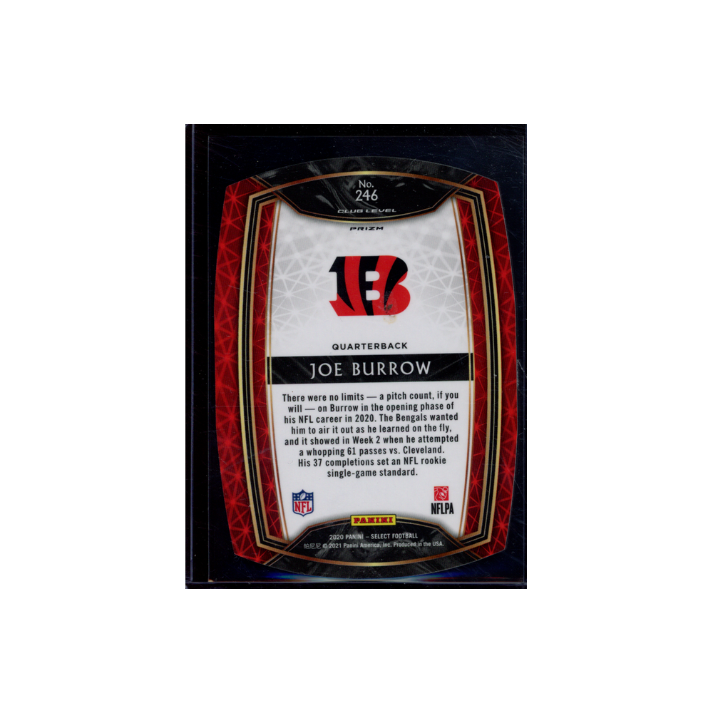 Joe Burrow 2020 Panini Select Football Rookie Red Die-Cut