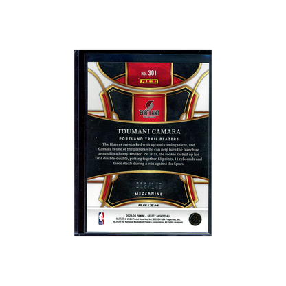 Toumani Camara 2023-24 Panini Select Basketball White Mezzanine Rookie /149