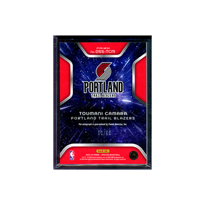 Toumani Camara 2023-24 Panini Spectra Deep Space Rookie Auto /99