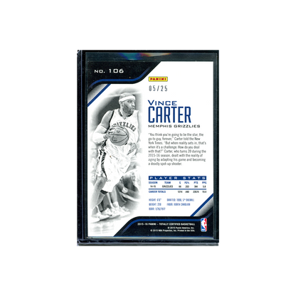 Vince Carter 2015-16 Panini Totally Certified Basketball Camo /25