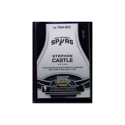 Stephon Castle 2024-25 Panini Totally Certified Basketball Rookie Relic /49