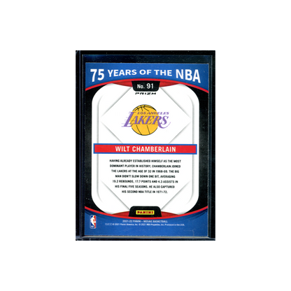Wilt Chamberlain 2021-22 Panini Mosaic Basketball 75 Years of the NBA