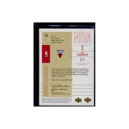 Tyson Chandler 2002-03 Upper Deck SP Game Used Auto /50