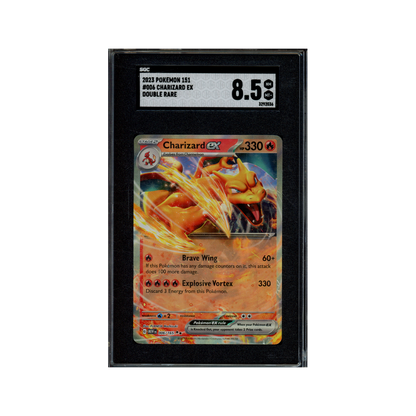 Charizard Ex Double Rare 2023 Pokemon 151 SGC 8.5