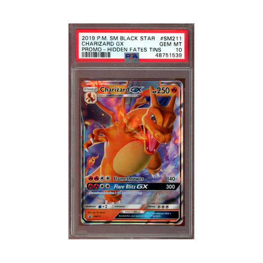Charizard GX Promo Hidden Fates Tins 2019 PM SM Black Star PSA 10