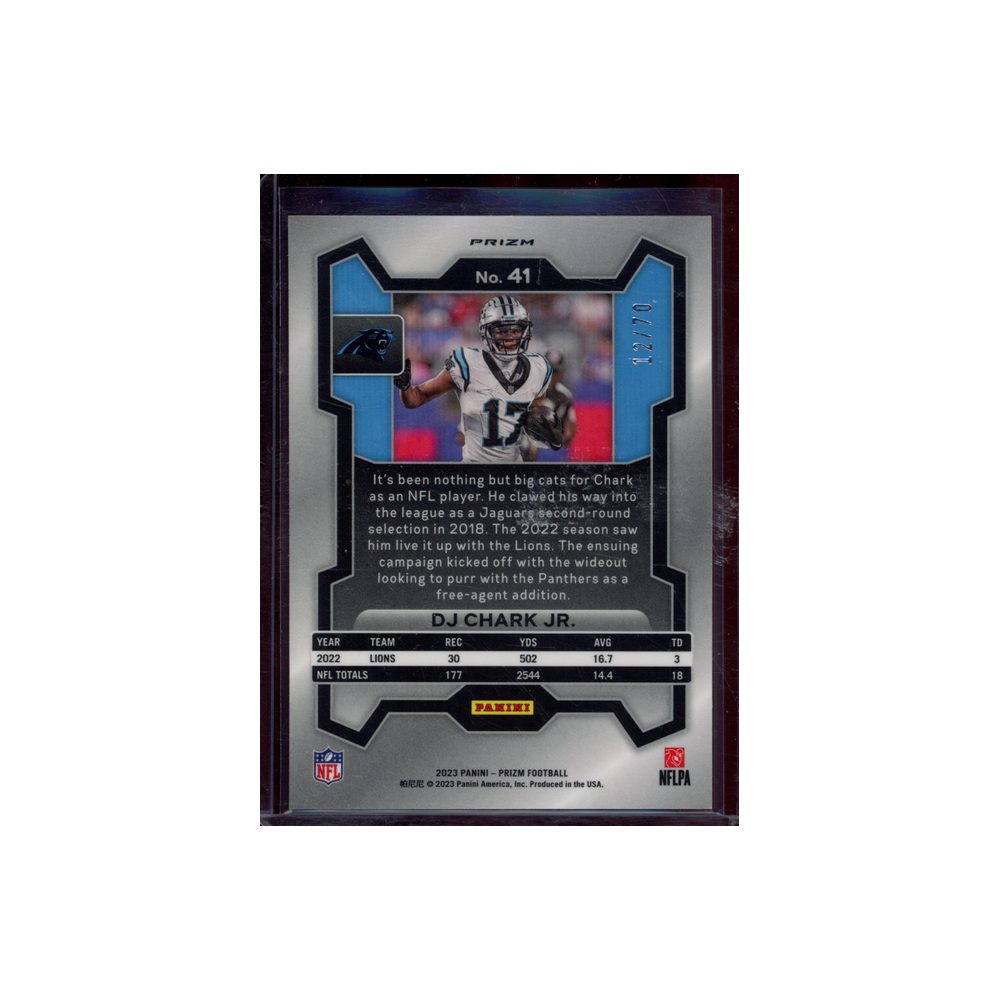 DJ Chark Jr. 2023 Panini Prizm Football Red Disco /70