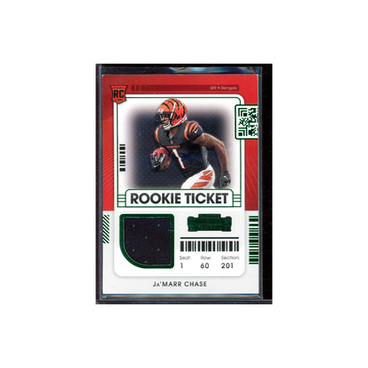 Ja'Marr Chase 2021 Panini Contenders Football Rookie Ticket Jersey Green