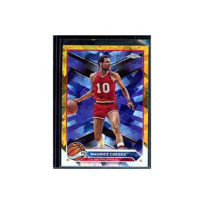 Maurice Cheeks 2024 Topps Chrome Basketball Gold Sapphire Refractor /50