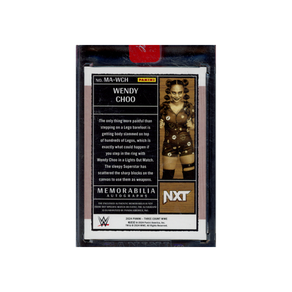 Wendy Choo 2024 Panini Three Count WWE Patch Auto /149