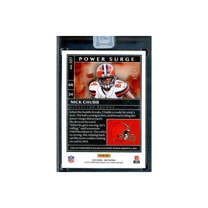 Nick Chubb 2019 Panini One Football Power Surge Auto /10