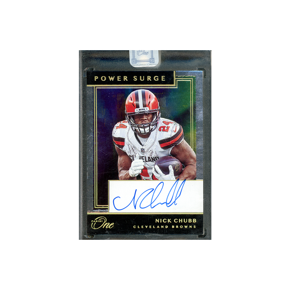 Nick Chubb 2019 Panini One Football Power Surge Auto /10