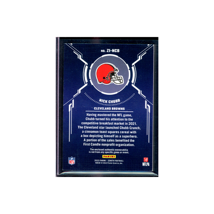 Nick Chubb 2023 Panini Zenith Football Zoned In Patch