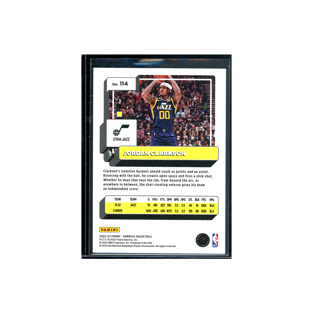 Jordan Clarkson 2022-23 Panini Donruss Basketball Yellow Laser /25