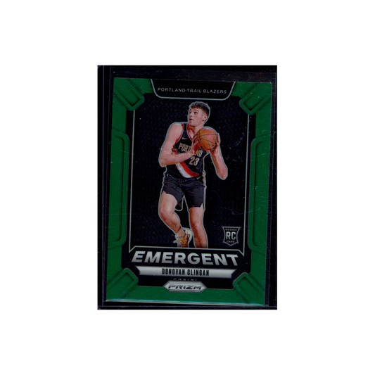 Donovan Clingam 2024-25 Panini Prizm Basketball Rookie Emergent Green