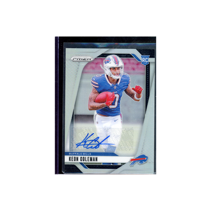 Keon Coleman 2024 Panini Prizm Football Silver Prizm Rookie Auto