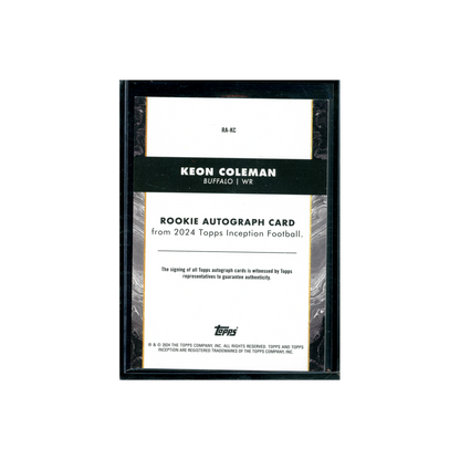 Keon Coleman 2024 Topps Inception Football Rookie Auto Green /150