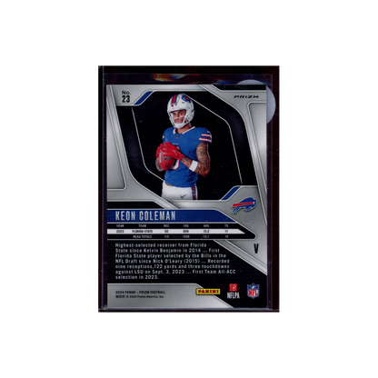 Keon Coleman 2024 Panini Prizm Football Rookie Disco Variation