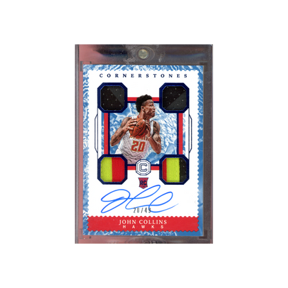 John Collins 2017-18 Panini Cornerstones Basketball RPA Blue /49