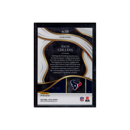 Nico Collins 2023 Panini Select Football Blue /99
