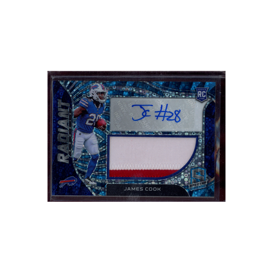 James Cook 2022 Panini Spectra Football Rookie Patch Auto /50