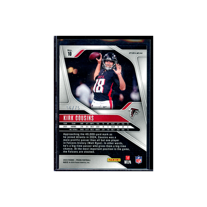 Kirk Cousins 2024 Panini Prizm Football Green Scope /75
