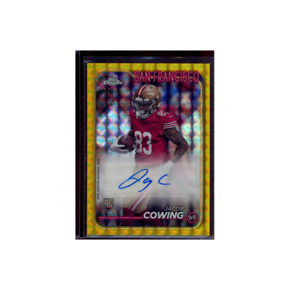 Jacob Cowing 2024 Topps Chrome Football Rookie Auto Yellow /75
