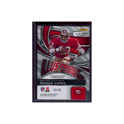 Roger Craig 2024 Panini Spectra Football Illustrious Legends Auto /75