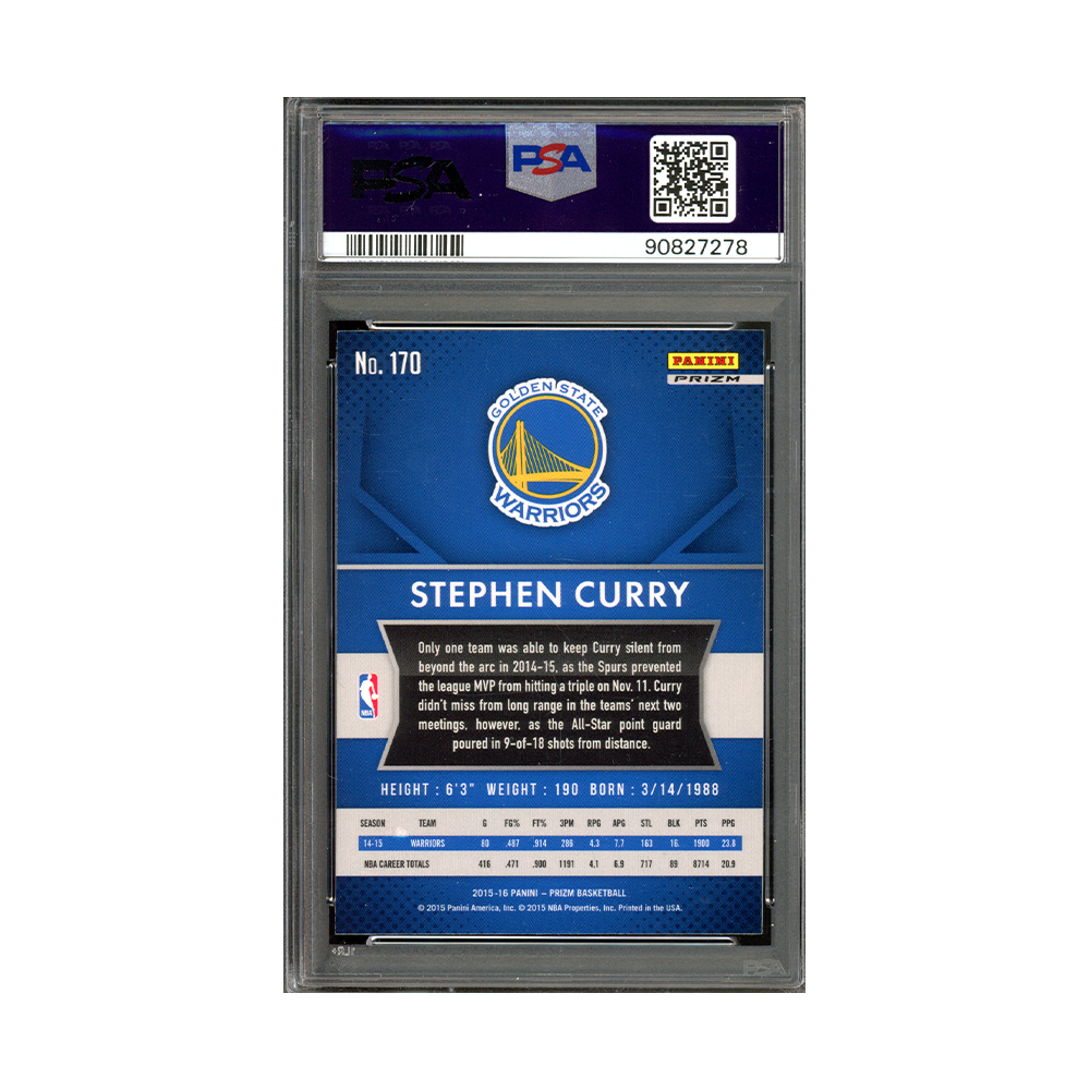 Stephen Curry 2015-16 Panini Prizm Basketball Silver Prizm PSA 9