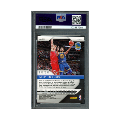 Stephen Curry 2018-19 Panini Prizm Basketball Red Prizm /299 PSA 9