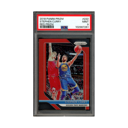 Stephen Curry 2018-19 Panini Prizm Basketball Red Prizm /299 PSA 9