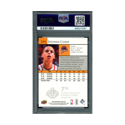 Stephen Curry 2009 Upper Deck Star Rookies PSA 9
