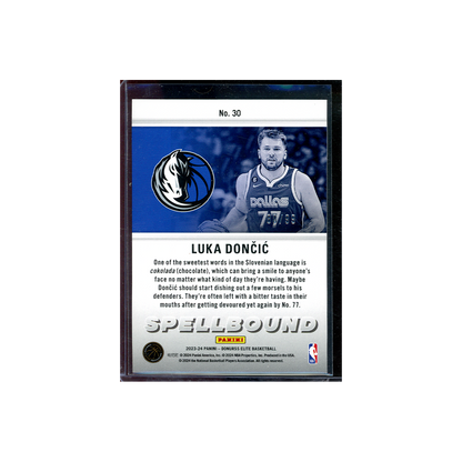 Luka Doncic 2023-24 Panini Donruss Elite Basketball Spellbound Blue 'C' /99