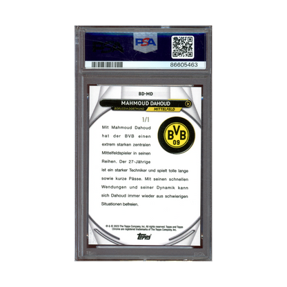 Mahmoud Dahoud 2022-23 Topps Chrome BVB Superfractor 1/1 PSA 9