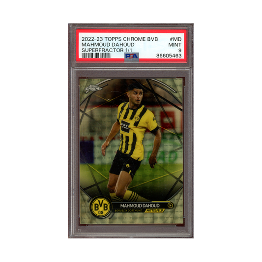 Mahmoud Dahoud 2022-23 Topps Chrome BVB Superfractor 1/1 PSA 9