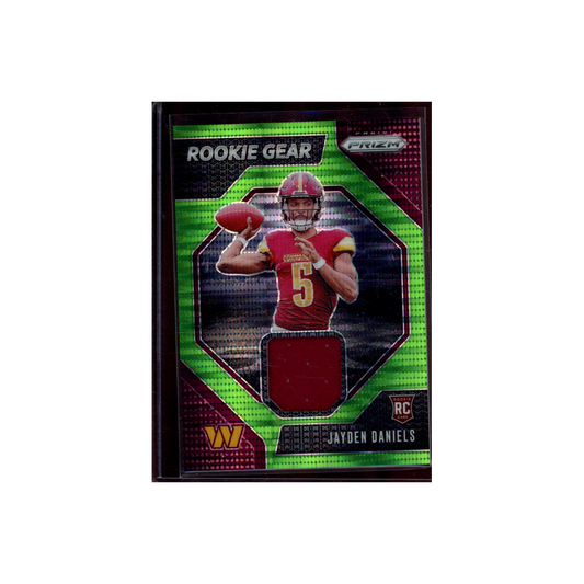 Jayden Daniels 2024 Panini Prizm Football Rookie Gear Green Pulsar Patch