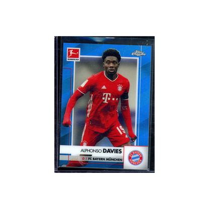 Alphonso Davies 2020-21 Topps Chrome Bundesliga Blue Refractor /150