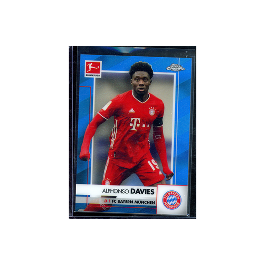 Alphonso Davies 2020-21 Topps Chrome Bundesliga Blue Refractor /150