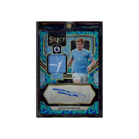 Kevin De Bruyne 2023-24 Panini Select Premier League Soccer Peacock Patch Auto