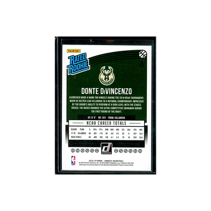 Donte DiVincenzo 2018-19 Panini Donruss Basketball Rated Rookie Green Laser /99