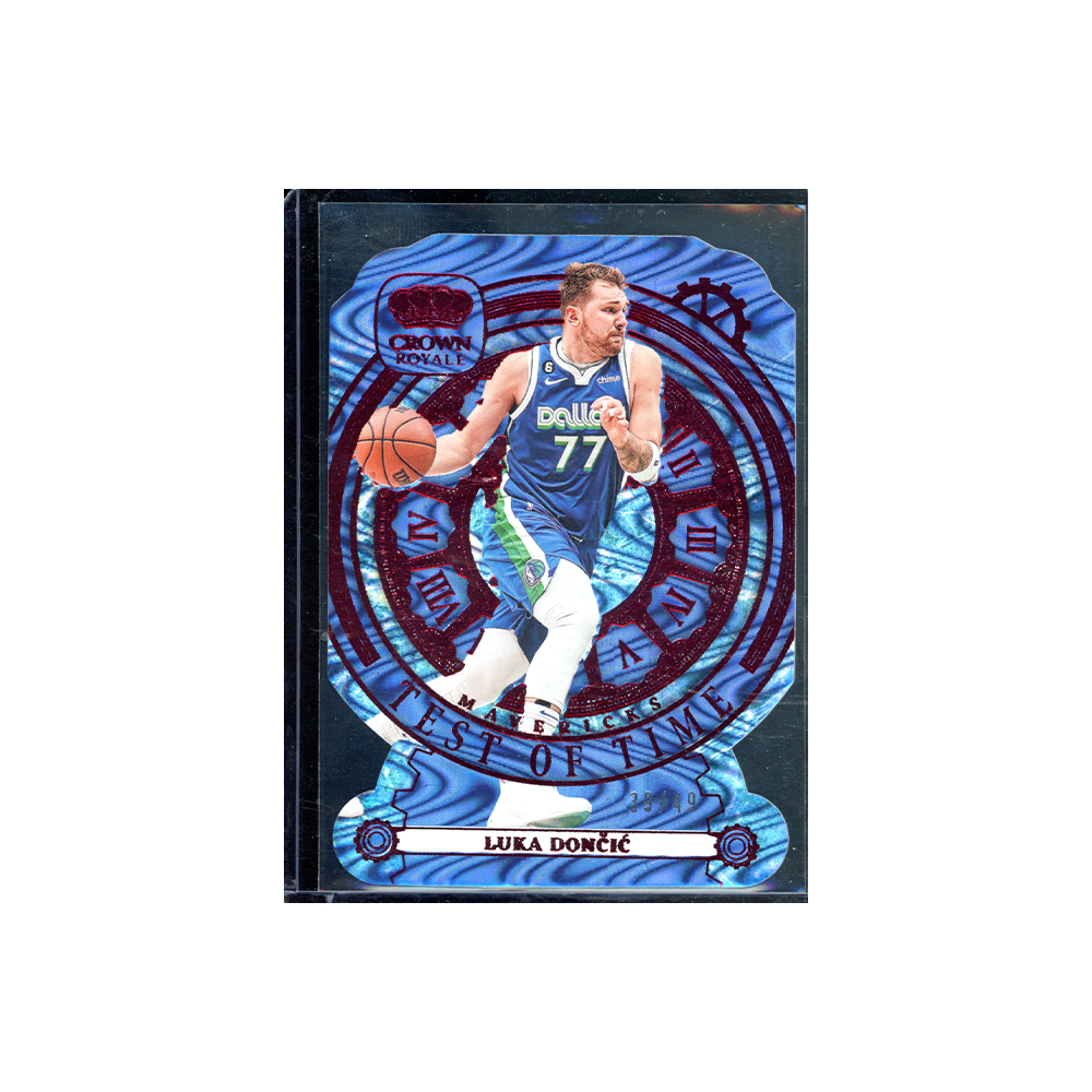 Luka Doncic 2023-24 Panini Crown Royale Basketball Test of Time Red Die-Cut /49