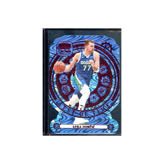 Luka Doncic 2023-24 Panini Crown Royale Basketball Test of Time Red Die-Cut /49