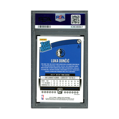 Luka Doncic 2018-19 Panini Donruss Optic Basketball Rated Rookie Fast Break Holo PSA 9