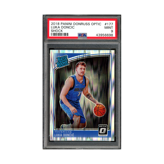 Luka Doncic 2018-19 Panini Donruss Optic Basketball Rated Rookie Shock PSA 9