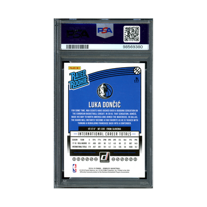 Luka Doncic 2018-19 Panini Donruss Optic Basketball Rated Rookie Press Proof Silver /349 PSA 9